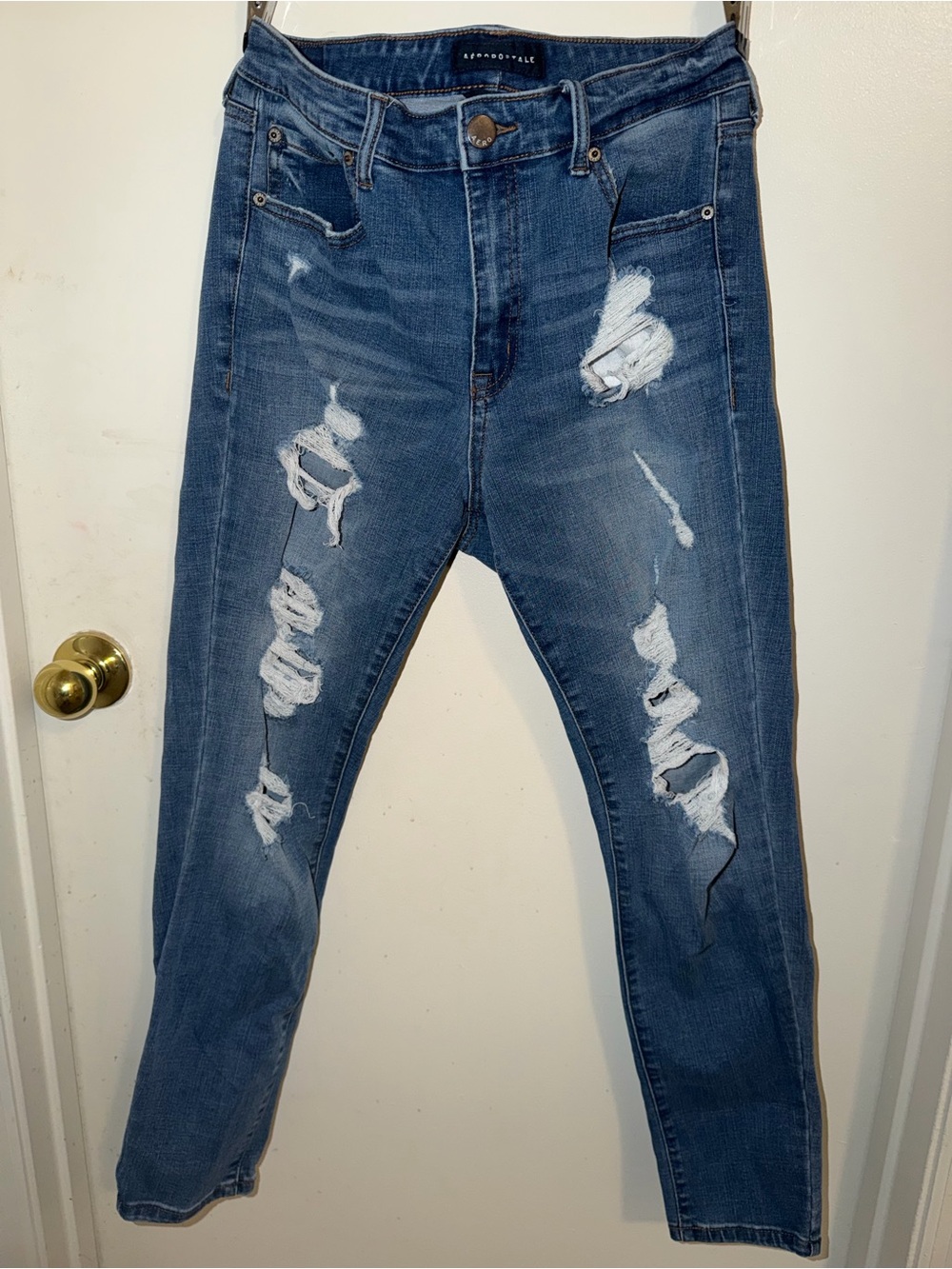 Aeropostale Ripped Dark Blue Skinny Jeans
